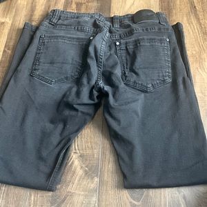 Mens Black Tapered Jeans